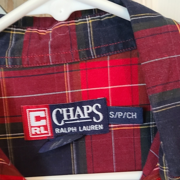 Vintage Chaps by Ralph Lauren, Men's Classic Long Sleeve Plaid Shirt - Picture 6 of 9